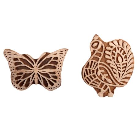 Set of 2 Piece New Mix Wooden Printing Block